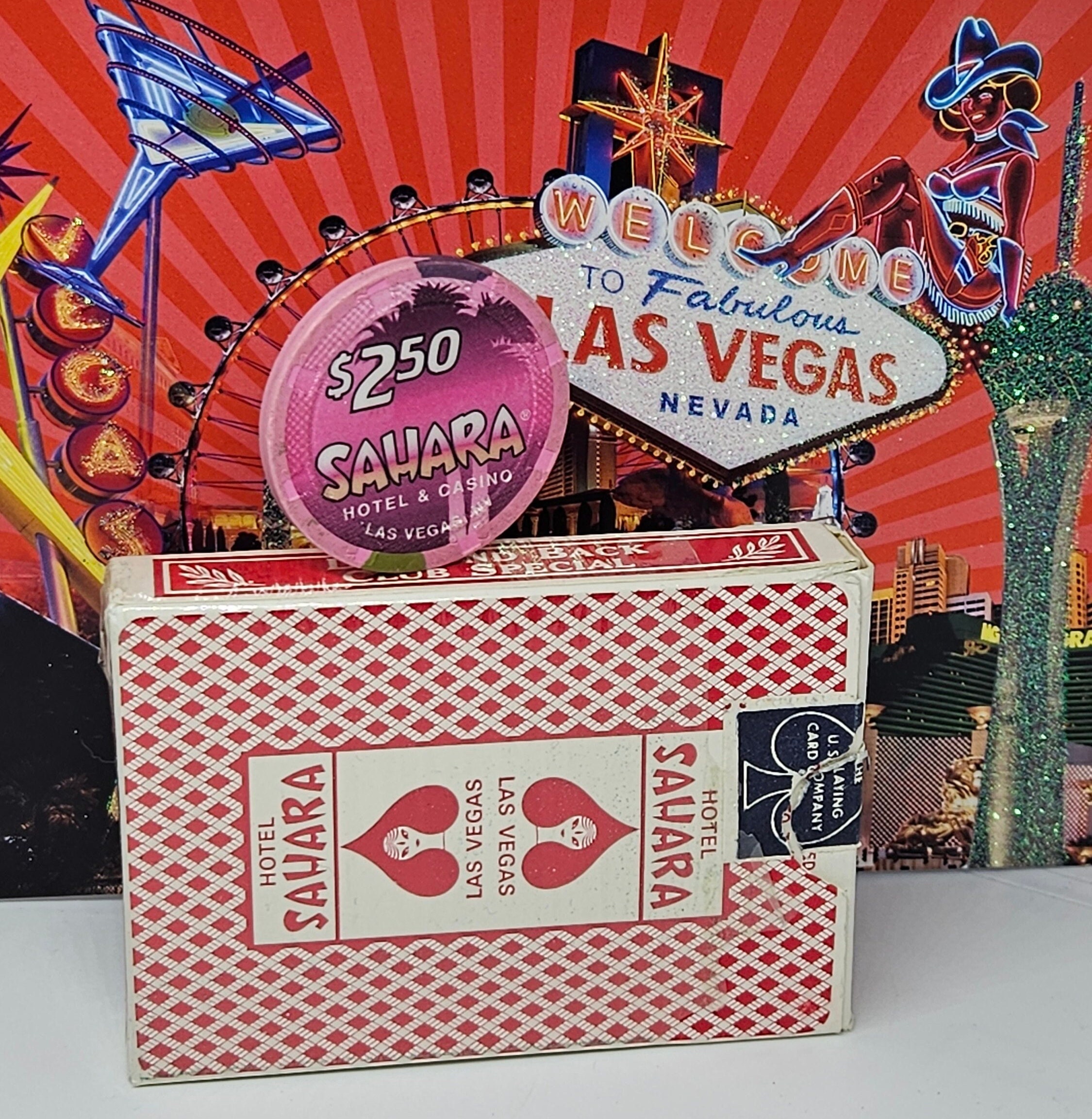 Rare Vintage Sahara Las Vegas Cards & Drop Chip Authentic Casino