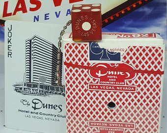 Wow! Iconic Dunes Las Vegas vintage 1960's dice bones craps shooter souvenir keychain rare Casino memorabilia collector mancave fun amazing