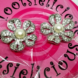 Vintage bling jewelry Havianna flip flop thong clips flower rhinestone sandal jewelry shoe clips bridal beach wedding clips for sandals afbeelding 3