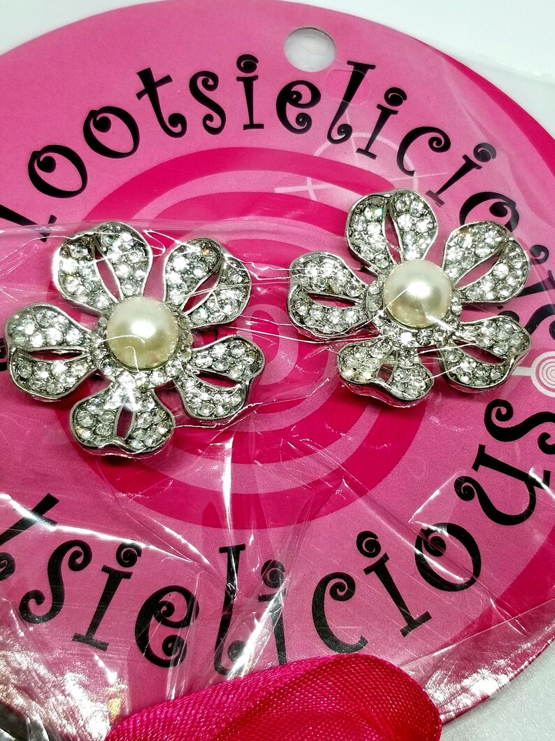 Vintage bling jewelry Havianna flip flop thong clips flower rhinestone sandal jewelry shoe clips bridal beach wedding clips for sandals afbeelding 3