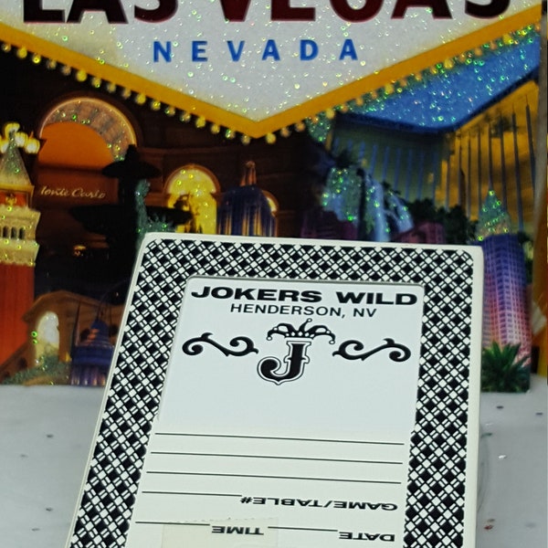 Fabulous vintage Jokers Wild Casino Las Vegas cards Henderson downtown blackjack poker slots souvenir sincity tablegames mancave gambling