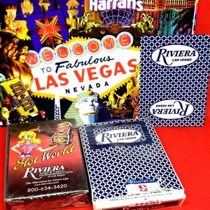 Fabulous Las Vegas Riviera Casino & Slot World obsolete vintage 70s playing cards 2 decks of vintage Riviera Casino cards table played cards