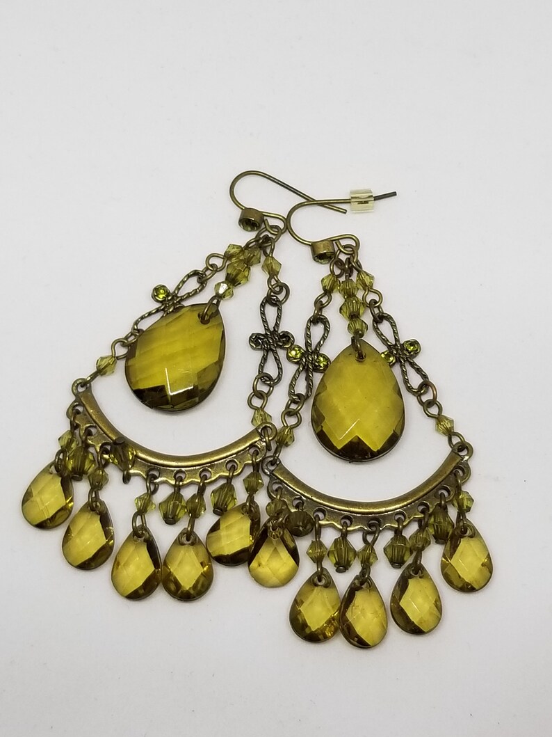 Stunning Vintage Dangle Chandelier Earrings Hippie Dangley Etsy