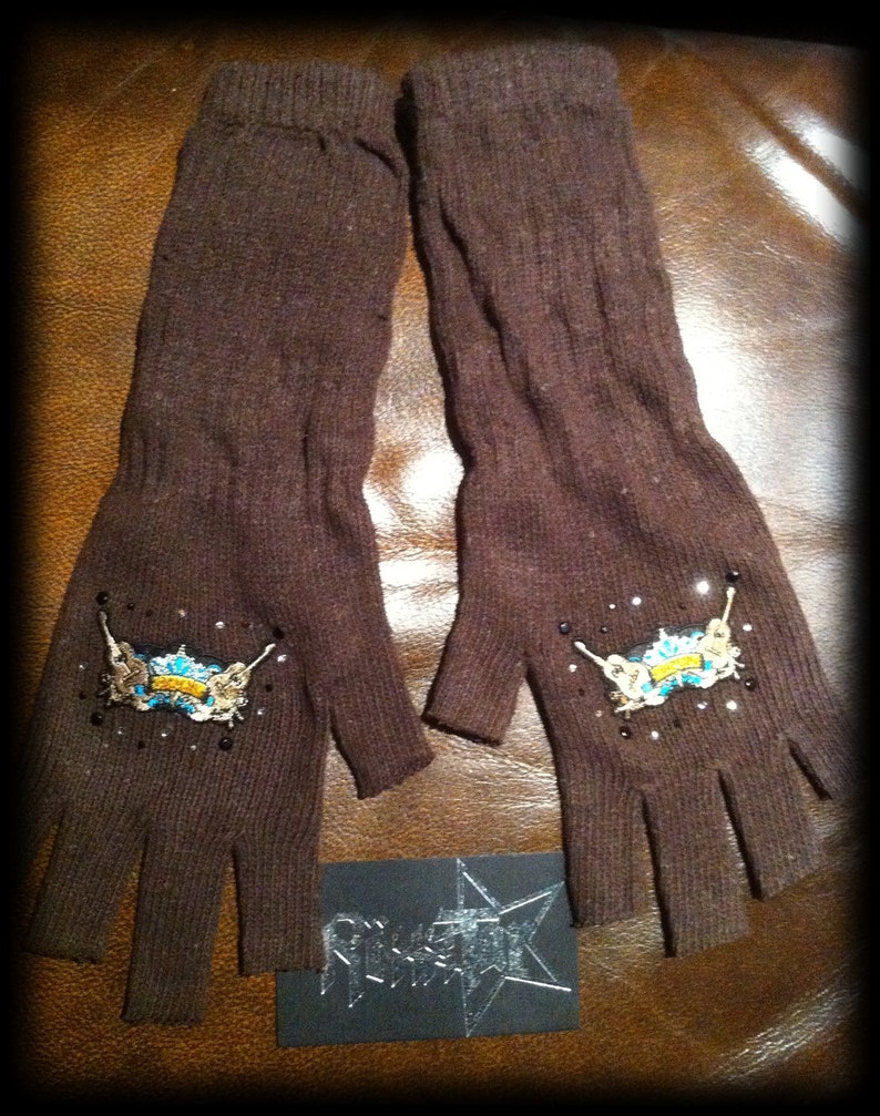 Amazing Fingerless Gloves Guitars Rocker Festival Rocknroll Etsy