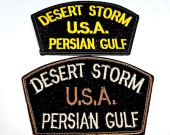 Vintage Desert Storm embroidered uniform patches Desert Storm USA Persian Gulf shoulder patch retro military patches Desert Storm iron on