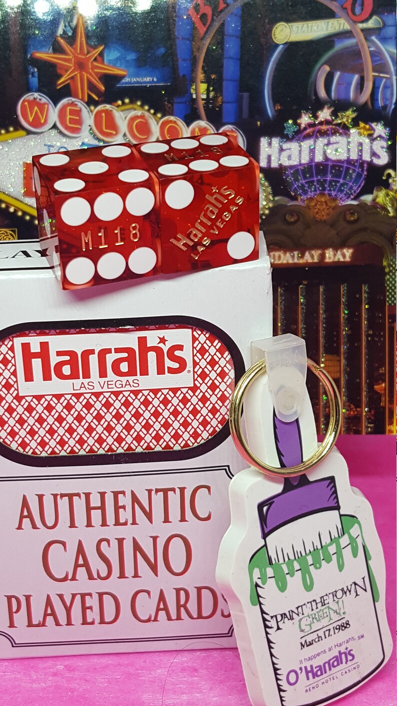 Wow Vintage Harrah's Las Vegas Gift Set Dice Cards & Etsy