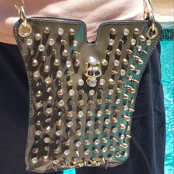 Sheepskin Skull with Studs Handbag main image 1
