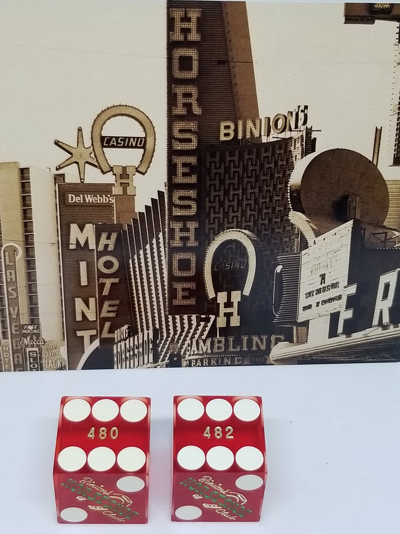 Amazing rare vintage Binion/'s Horseshoe Club Las Vegas casino dice bones craps shooter tablegames gambler Fremont downtown mancave souvenir