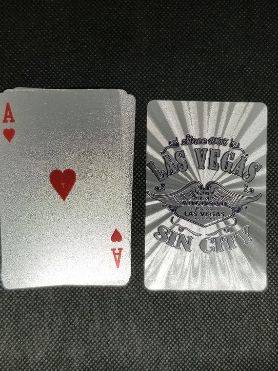 Las Vegas Welcome to Fabulous Playing Cards in Shiny Silver (FOIL)