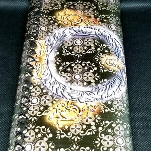 Cartera vintage punk de piel sintética con estilo bohemio, estilo tatuaje de henna, estilo gótico rockero, cartera grande de piel sintética rockabilly, regalo nuevo