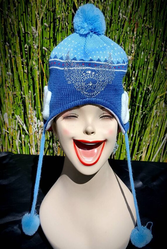 Kids Size Bling Beanie With Stuffed Teddy Bear Ear Muffs  display picture 1