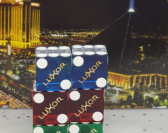 Wow! Vintage Luxor Las Vegas dice bones real crapstable dice rare Luxor Casino colored dice Luxor craps dice souvenir gambler mancave gift
