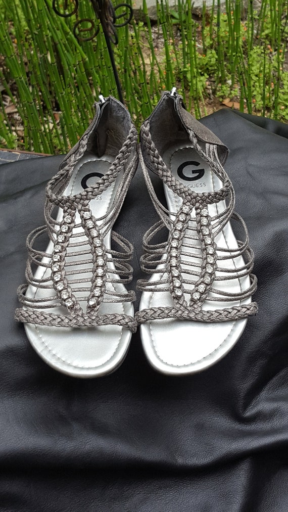 Vintage G by Guess faux leather pewter metallic & 