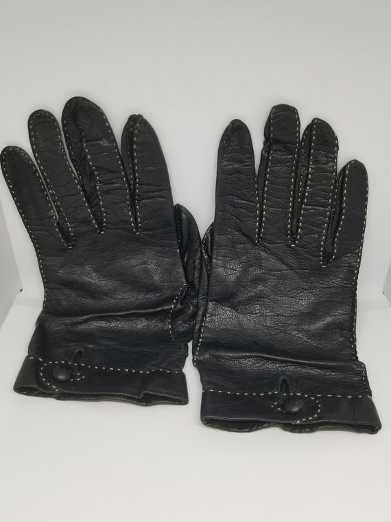 Extra small on sale black leather gloves