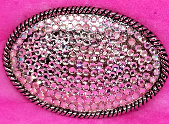 Vintage Swarovski Crystal Rhinestone Belt Buckle Swarovski rhinestone Crystal Belt Buckle Antique Rectangle  main image 4