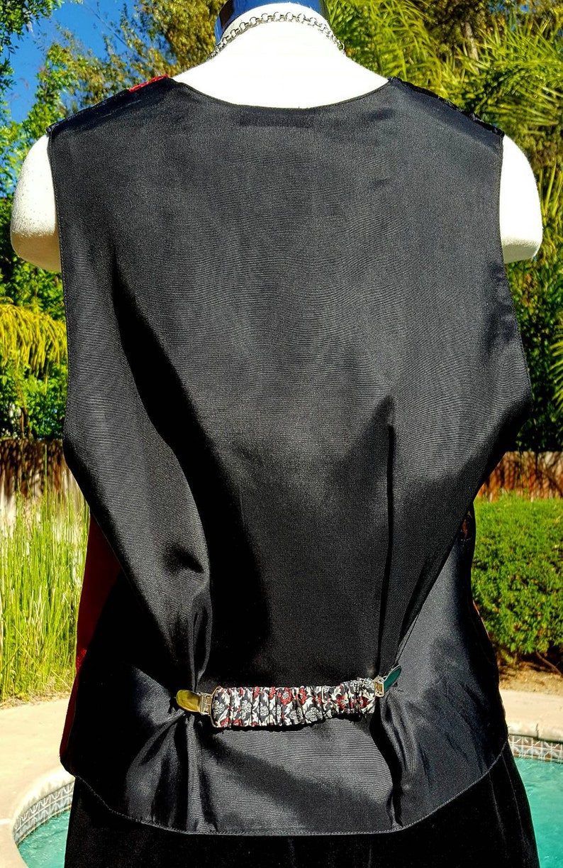Awesome vintage 80s boho velvet patchwork vest retro bohemian gorgeous tribe hippie folk punk rocker pirates unisex fabulous avant garde fun