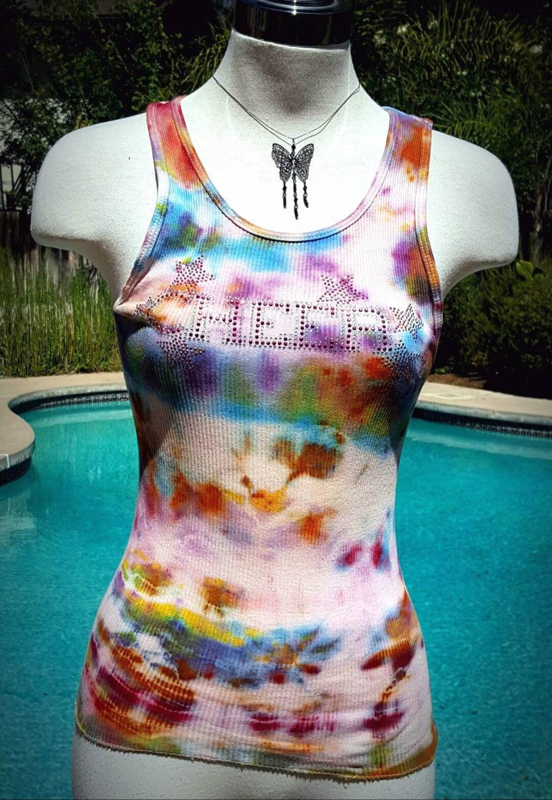 Hippie Tie Dye Tanktop Rhinestone Cheer Cheerleader Bling Tank Kids ...