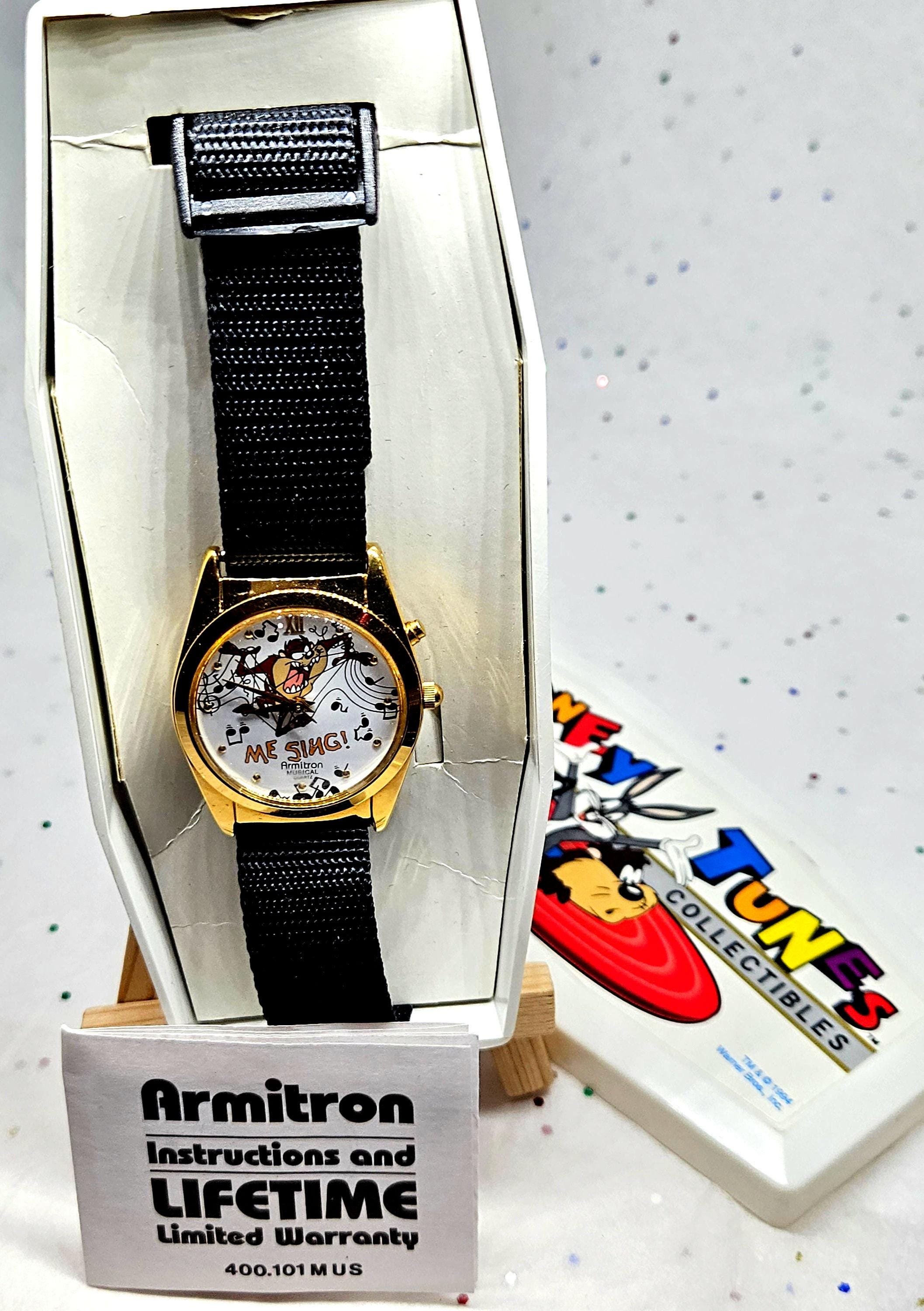Vintage, 1994, Armitron Tasmanian Devil Looney Tunes Warner Brothers watch Vintage Musical Tazmanian Devil Watch by Armitron - Etsy main image 2