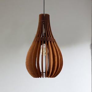 Wood Pendant light Hanging Dining Lamp, Minimalist Lighting Dining, Rustic Light Fixture, Modern Ceiling Lighting Contemporary Lamp Shade