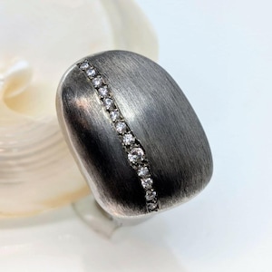 Solid Silver Bold Dome Ring, Chunky Statement Large Ring, Ball Modern Jewelry
