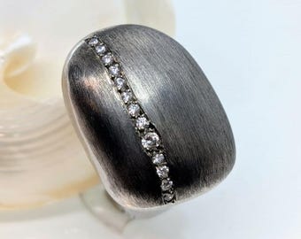 Solid Silver Bold Dome Ring, Chunky Statement Large Ring, Ball Modern Jewelry