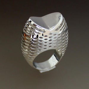 Bold Silver Ring, Statement ring For Woman, Dome Ring, Modern Ring, Contemporary Ring, Cocktail Ring, Large Ring, minimalist silver Ring
