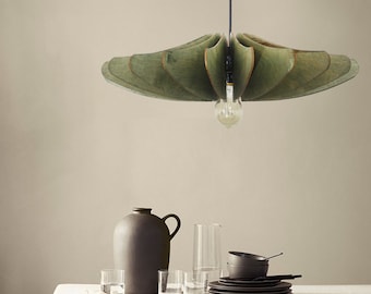 Wood Pendant Light, Handmade Lamp, Mid Century Modern Ceiling Lamp, Chandelier Lighting, Industrial Lamp, Wood Lampshade, Lamp Shade
