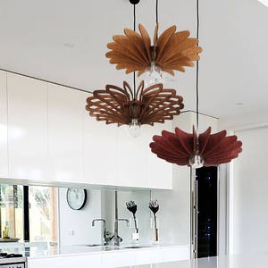 Pendant Light Modern , Scandinavian light fixture, Dining light, bedroom light, kitchen lamp shade, Wood Chandelier, ceiling lighting image 6