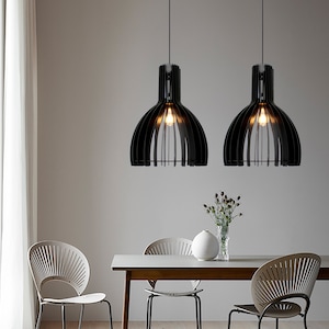 Pendant Light Wood Ceiling Lights Hanging Dining Lamp Fixture Modern Chandelier Lighting Geometric Lamp Black Lamp Shade  Contemporary light