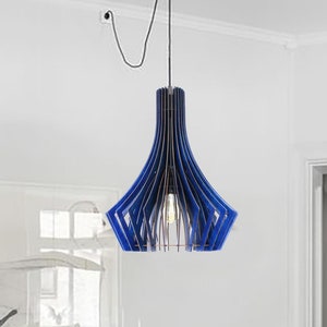navy blue pendant light, geometric pendant light, modern hanging lamp shade, Scandinavian design