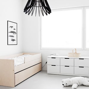 Black Pendant Light Hanging Dining Light Chandelier Lamp Shade Ceiling Wood Light Fixture Hanging Light Bedroom Lighting Minimal Light red image 3