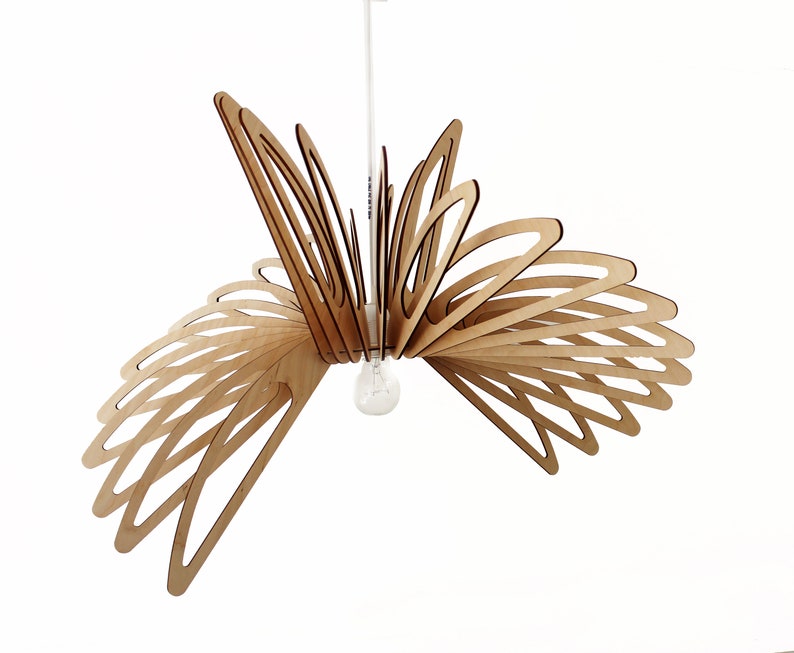 elegant pendant light Scandinavian style, modern wooden light