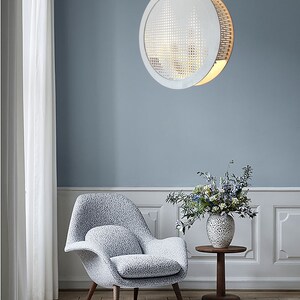 Modern White Pendant Light, Minimalist Scandinavian Light Fixture, Dining Light, Dining Light, Minimalist Lamp, Chandelier, Ceiling Light image 2