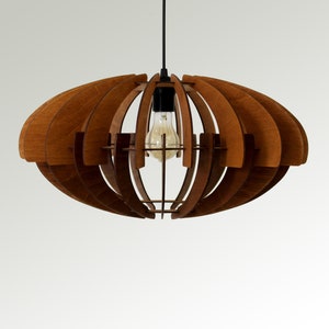 Black pendant light, Modern Chandelier, Geometric Chandelier Lighting, Dining Hanging Light, Ceiling Lighting Fixture, Wooden Lamp Shade image 8