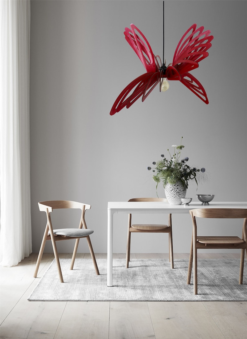 Modern Pendant Light Hanging Light Chandelier Lamp Shade Ceiling Wood Light Fixture Modern Hanging Light Dining Bedroom Wood Light Discount image 2