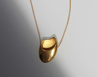Silver Pendant, Puffed Necklace, Modern pendant, Minimalist Necklace, Gold Plated Necklace, Gift idea for her, Dainty Pendant, Fashion style