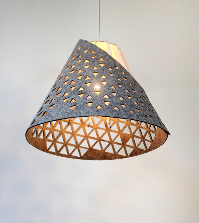 Pendant Light NEW Modern Design Felt Lamp Shade Gray Etsy
