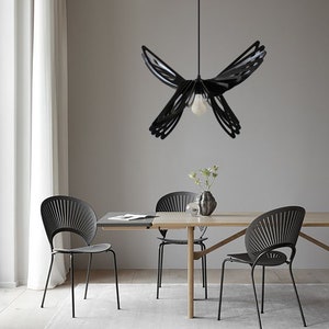 Modern Pendant Light Hanging Light Chandelier Lamp Shade Ceiling Wood Light Fixture Modern Hanging Light Dining Bedroom Wood Light Discount image 4