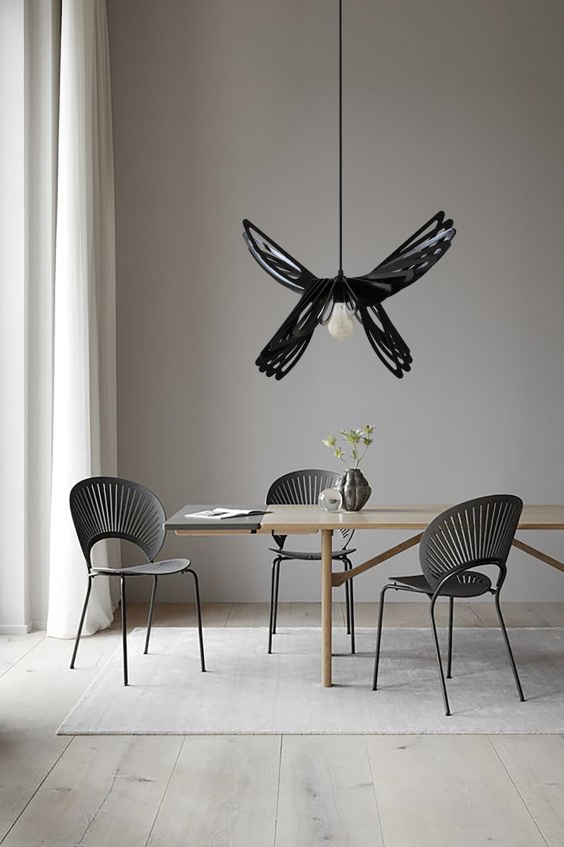 Modern Pendant Light Hanging Light Chandelier Lamp Shade Ceiling Wood Light Fixture Modern Hanging Light Dining Bedroom Wood Light Discount image 4