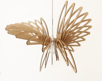 Wood Pendant light Hanging Chandelier Lamp-Shade, Ceiling Rustic Fixture, Modern  Dining Bedroom Lighting Minimalist