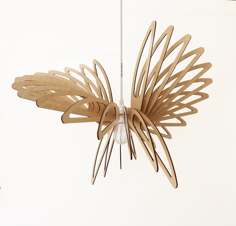 Modern Pendant Light Hanging Light Chandelier Lamp Shade Ceiling Wood Light Fixture Modern Hanging Light Dining Bedroom Wood Light Discount image 7