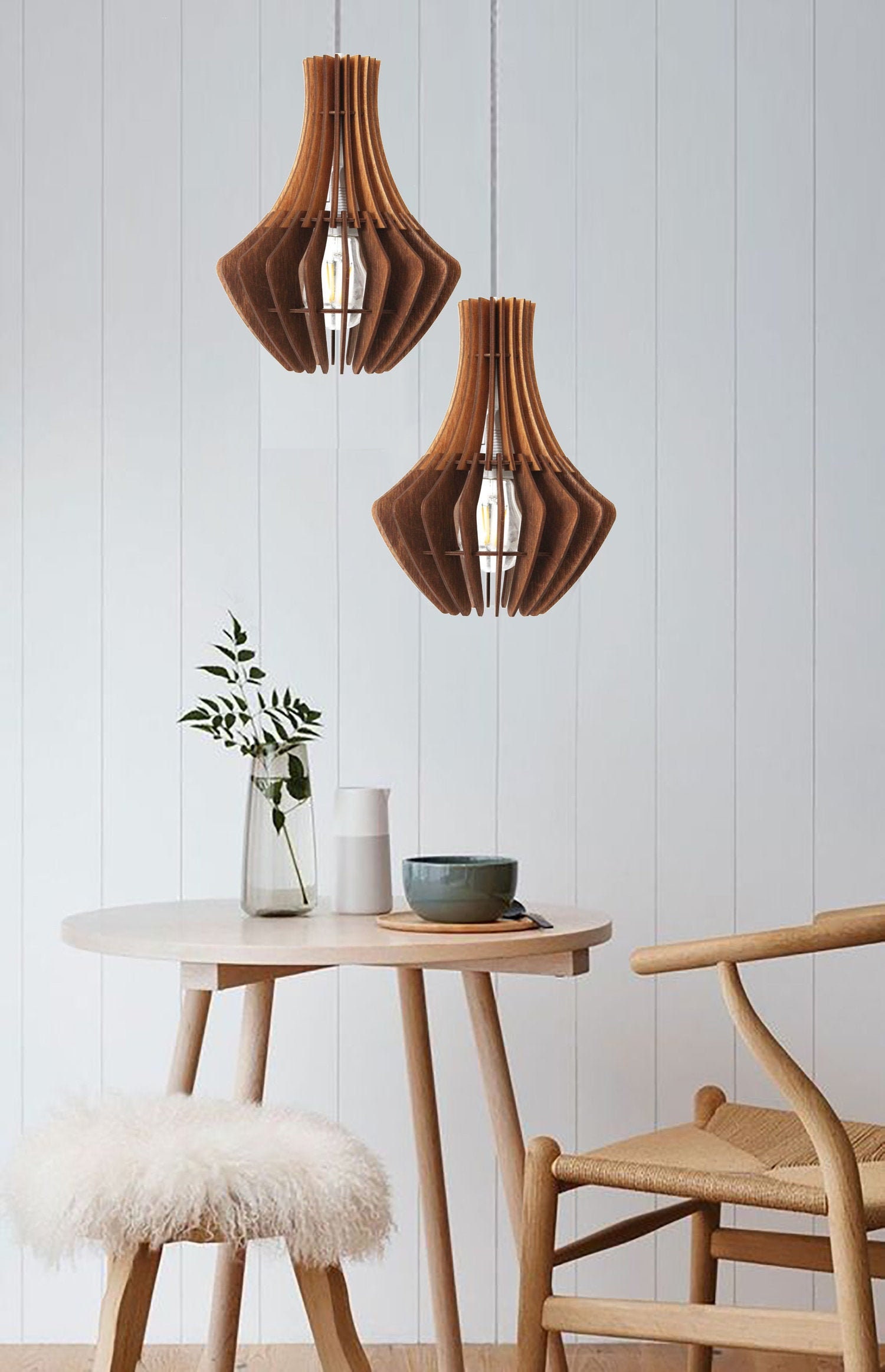 Wooden modern pendant sales light