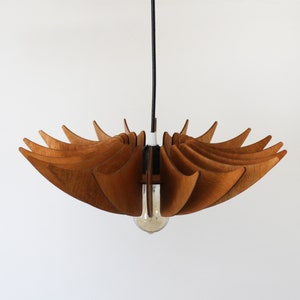 Wood Pendant Light, Scandinavian light fixture, Dining light, bedroom light, kitchen island lamp shade, Wood Chandelier, ceiling lighting image 5