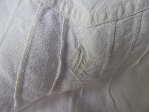 Antique French linen shift chemise nightwear hand… - image 4