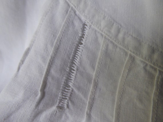 Antique French linen shift chemise nightwear hand… - image 5