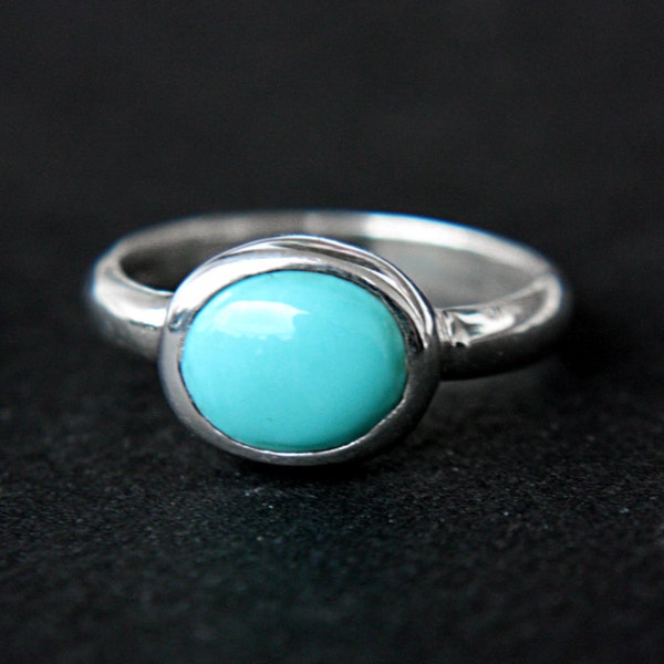 Verkauf 50 % Rabatt auf schlafen Schönheit Türkis Ring Sterling Silber Türkis Ring Größe 4 Silberschmied einfache Türkis