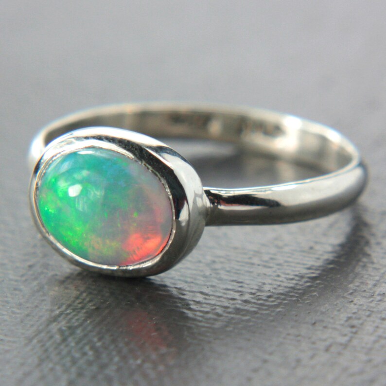 Natural Opal Ring Sterling Silver Natural Ethiopian Welo Opal - Etsy