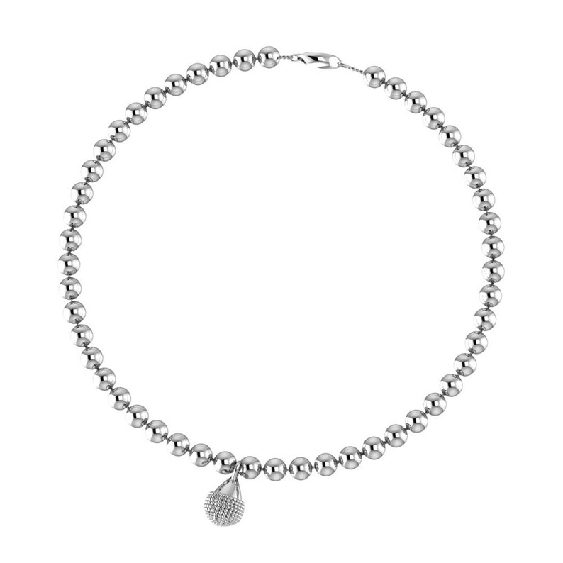 Nubia Charm Drop Bracelet 4mm Sterling Silver Beads