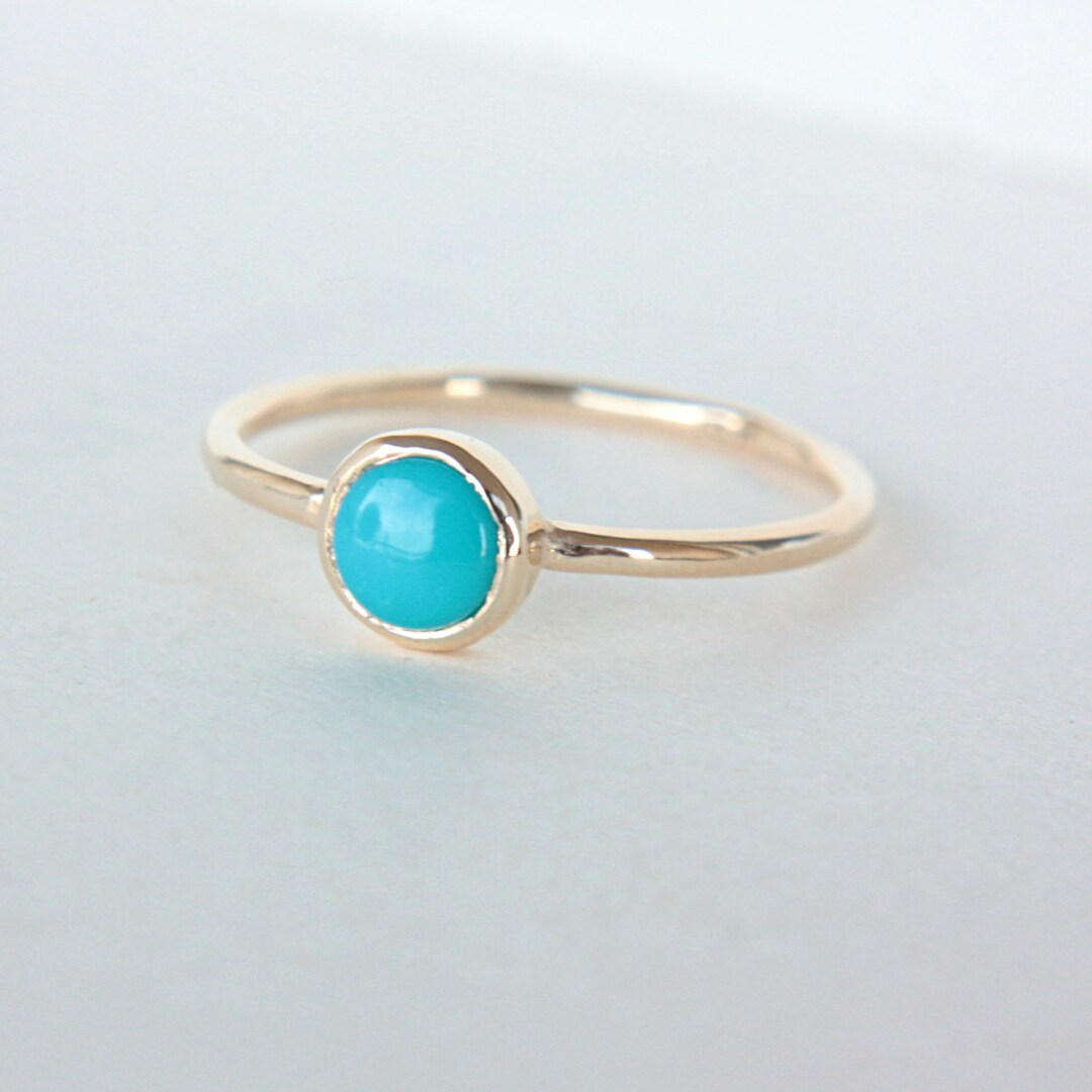 Turquoise Gold Ring 14k Turquoise Engagement Ring Arizona - Etsy