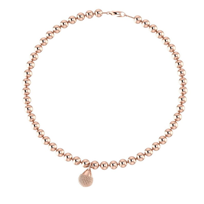 Nubia Charm Drop Bracelet 4mm Sterling Silver Beads